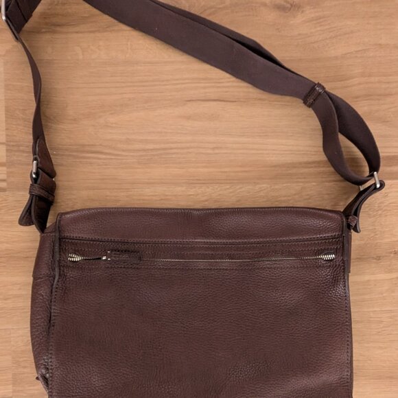 Tumi East West Albuquerque Brown Pebbled Leather Messenger Briefcase Laptop Bag - Picture 11 of 11